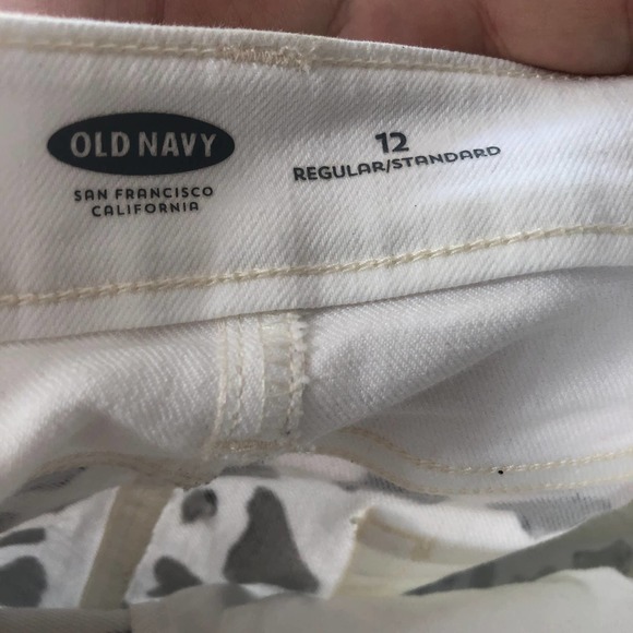Old Navy Womens 12 Bright White Pencil Skirt Hand Painted Cow Print Stretch Mini - Picture 2 of 7